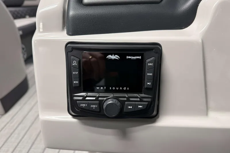 Slide: The Image of Boat audio system in 2026 Sylvan L1 LZ, featuring Wet Sounds display. - 12