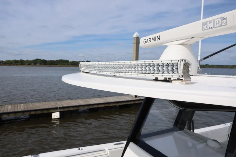 Slide: The Image of 2020 Invincible 35 Catamaran with Garmin radar and LED light bar on deck. - 38