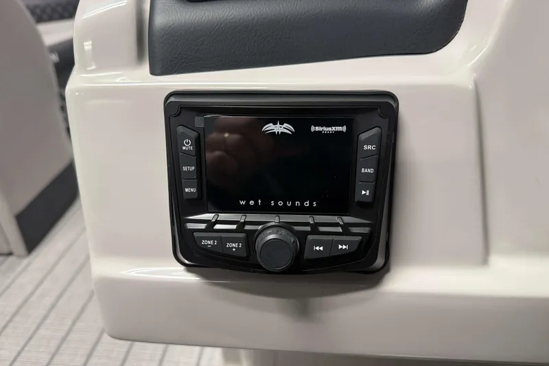 Slide: The Image of Control panel of 2026 Sylvan L1 LZ boat featuring Wet Sounds audio system. - 15
