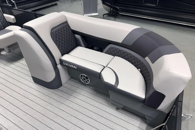 Slide: The Image of Luxurious seating on 2026 Sylvan L1 LZ boat, featuring modern design and premium materials. - 20
