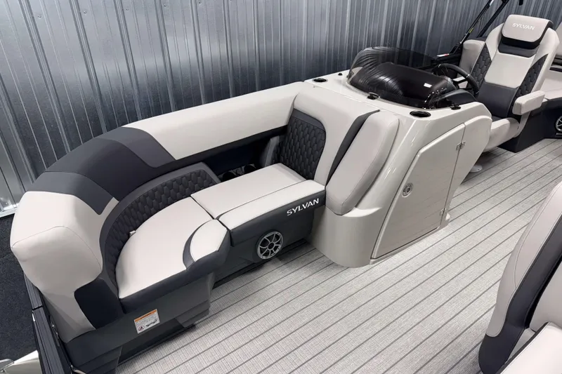 Slide: The Image of 2026 Sylvan L1 LZ boat interior with sleek seating and modern design. - 21