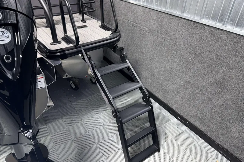 Slide: The Image of 2026 Sylvan L1 LZ boat ladder and deck, featuring sleek design and sturdy construction. - 32