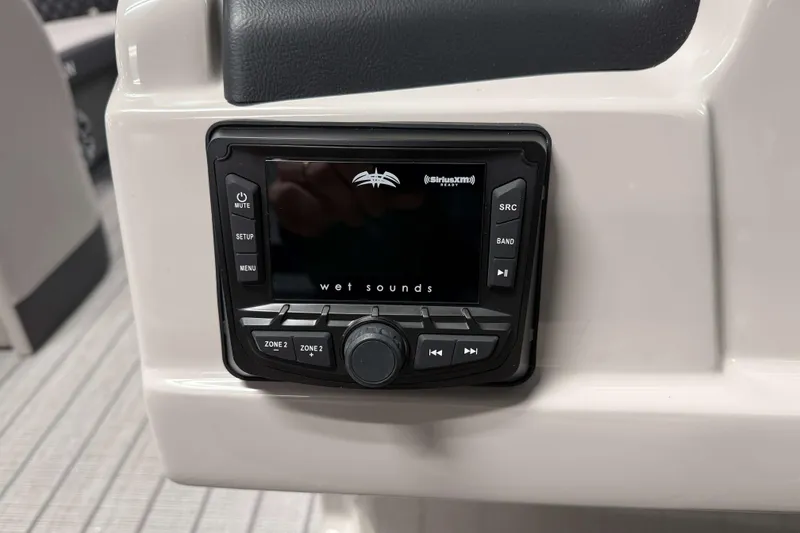 Slide: The Image of 2026 Sylvan L1 LZ boat audio system with Wet Sounds display and controls. - 15