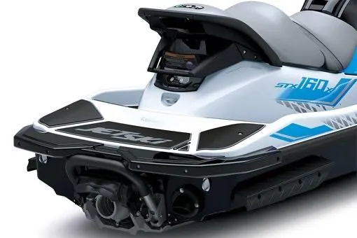 Slide: The Image of 2026 Kawasaki Jetski STX 160X, rear view, showcasing sleek design and advanced features. - 15
