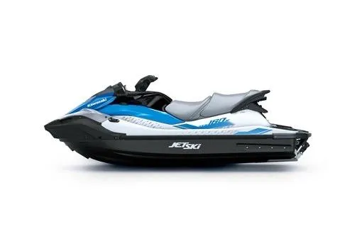 Slide: The Image of 2026 Kawasaki Jetski STX 160X in blue and white, side view. - 6