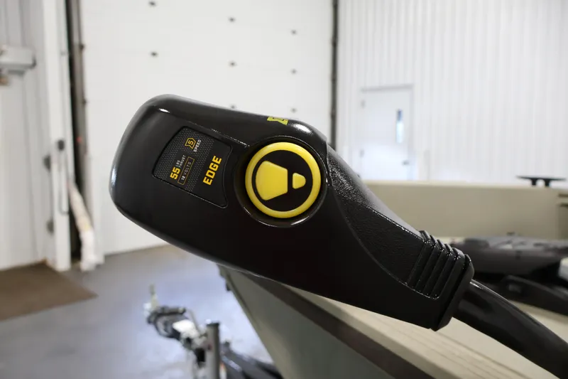 Slide: The Image of Close-up of a 2021 Polar Kraft Sportsman 1760 SE boat control handle. - 12