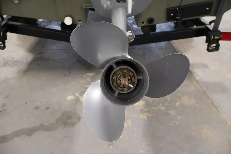 Slide: The Image of Propeller of 2021 Polar Kraft Sportsman 1760 SE boat on a trailer. - 41