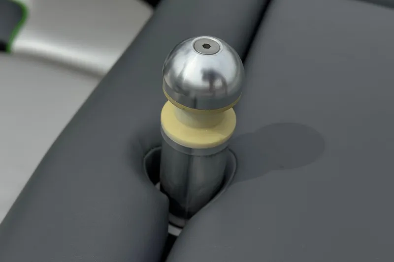 Slide: The Image of Close-up of a 2016 Moomba Craz boat seat detail with metal fixture. - 9