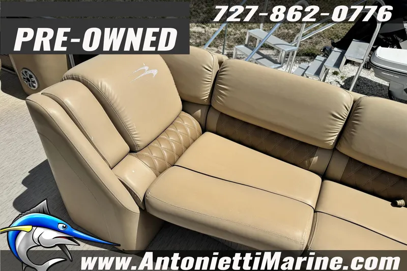 Slide: The Image of Pre-owned 2016 Bennington 2550 RS boat seating, beige upholstery, contact Antonietti Marine. - 8