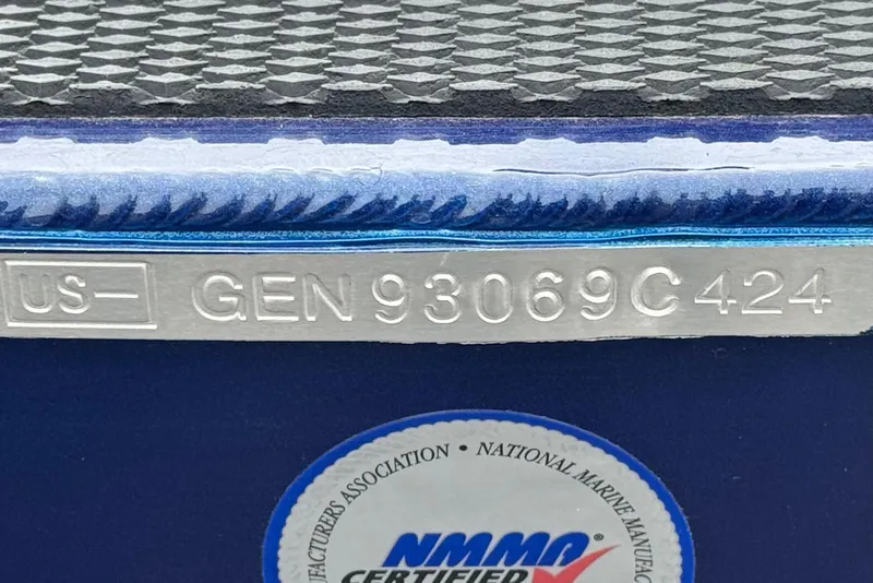 Slide: The Image of 2024 G3 Sportsman 1710 boat with NMMA certification and serial number GEN93069C424. - 23