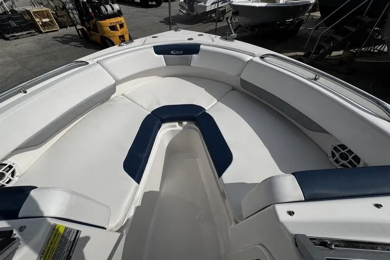 Slide: The Image of 2021 Robalo R227 Dual Console boat with spacious seating and modern design. - 8