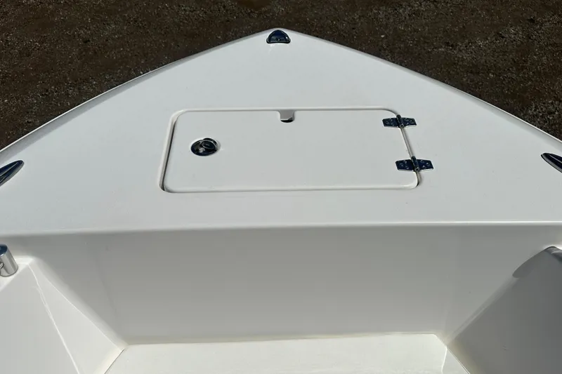 Slide: The Image of Bow of 2023 LFG 22CC boat with storage compartment and sleek design. - 15
