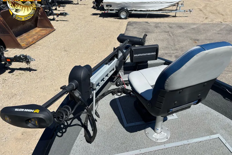 Slide: The Image of 2019 Starcraft Stealth 166 SC boat with Minn Kota trolling motor and Humminbird fish finder. - 25