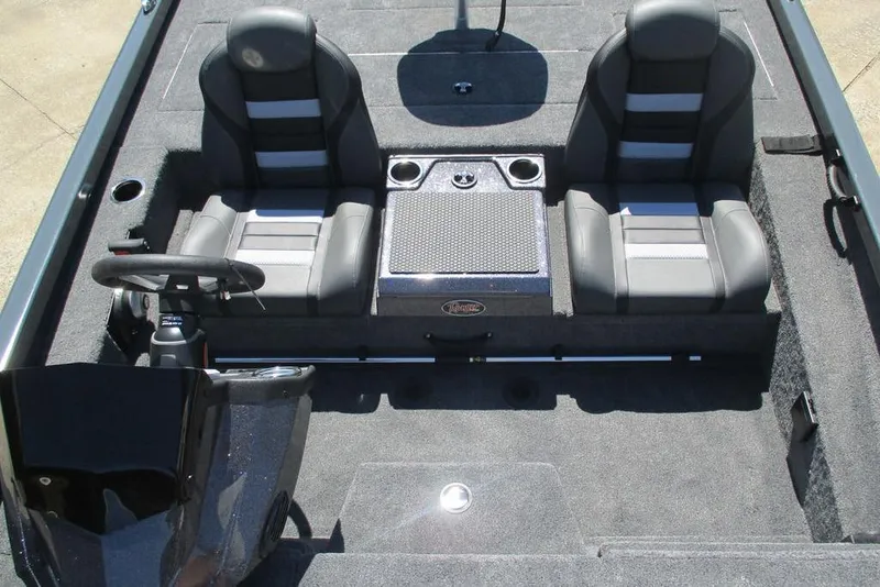 Slide: The Image of 2026 Ranger RT188P boat interior with dual seats and steering console. - 11