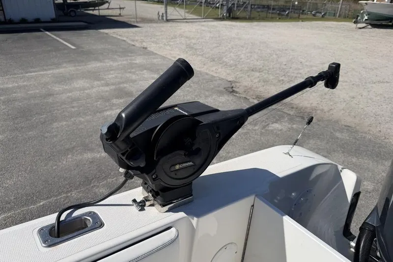 Slide: The Image of Fishing rod holder on a 2004 Fountain Bluewater 34 CC boat deck. - 61