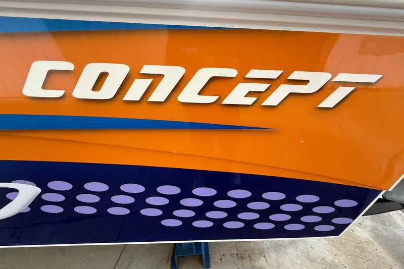 Slide: The Image of Orange and blue "Concept" boat design, 2006 Concept 30 PF Open Fish. - 5