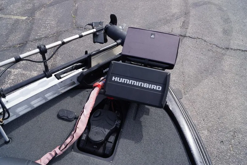 Slide: The Image of 2022 Skeeter ZX225 boat with Humminbird electronics and trolling motor on deck. - 8