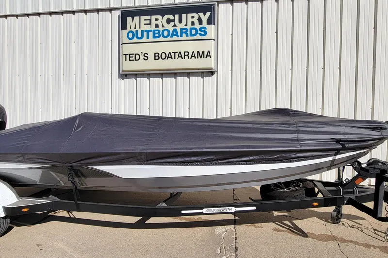 Slide: The Image of 2019 Vexus AVX1980 boat parked outside Ted's Boatarama dealership. - 3