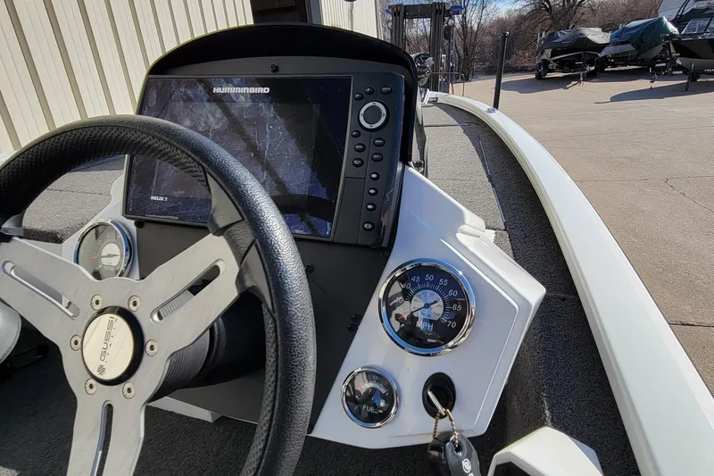 Slide: The Image of 2019 Vexus AVX1980 boat on trailer outside Ted's Boatarama dealership. - 9