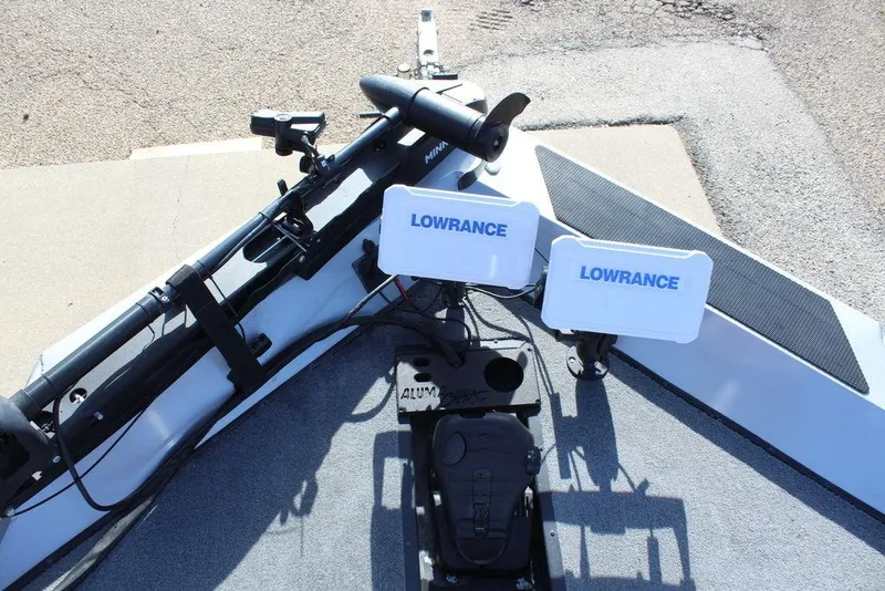 Slide: The Image of 2019 Alumacraft XB 200 boat with Lowrance electronics and trolling motor. - 11