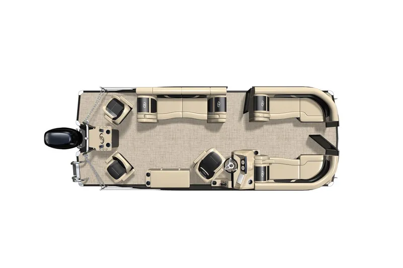 Slide: The Image of Manufacturer Provided Image: Top view of 2022 Barletta Cabrio 22CC pontoon boat with beige seating. - 19
