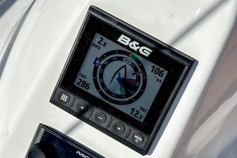 Slide: The Image of B&G navigation display on 2024 Bavaria Cruiser 34 sailboat. - 16