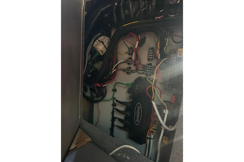 Slide: The Image of Electrical wiring and components inside a 2016 North River 29 OFFSHORE boat. - 12