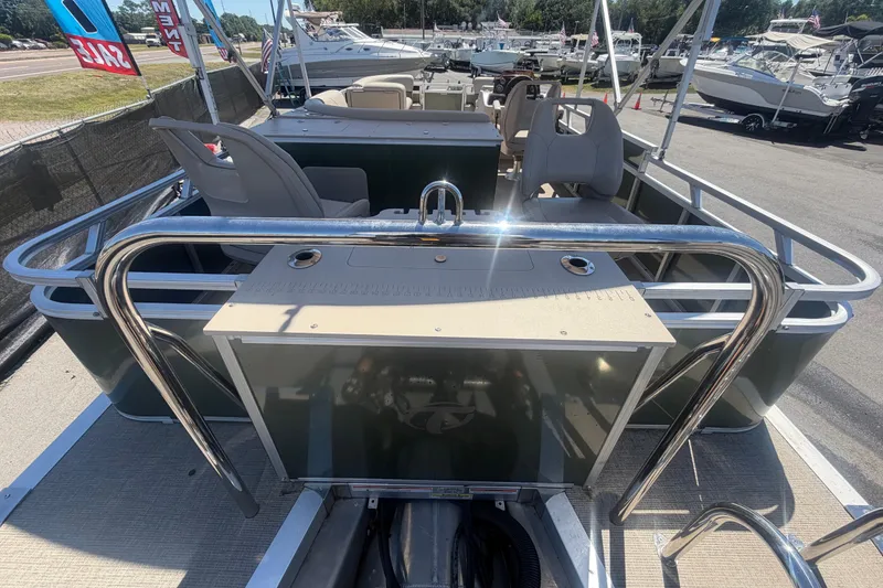 Slide: The Image of 2023 Tahoe Pontoon GT 2385 RF on a boat deck. - 20
