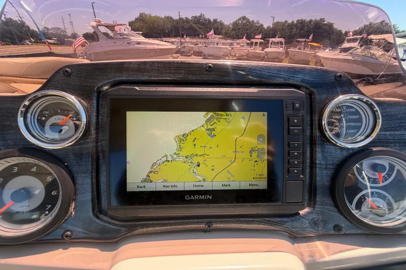 Slide: The Image of Garmin navigation system on 2023 Tahoe Pontoon GT 2385 RF. - 47