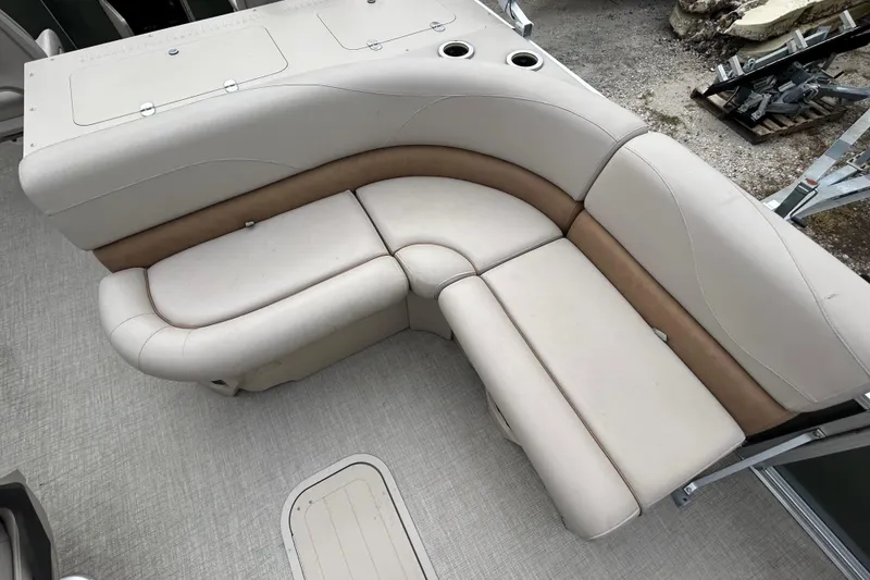Slide: The Image of 2023 Tahoe Pontoon GT 2385 RF on trailer, for sale. - 5
