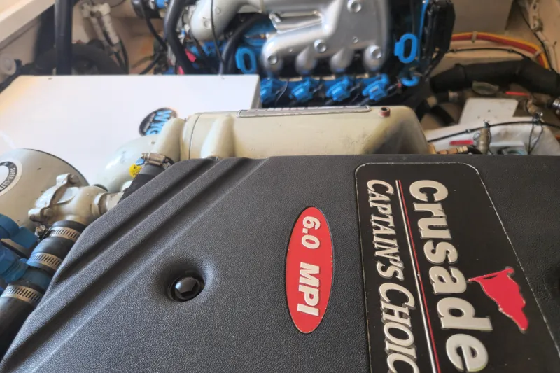 Slide: The Image of Engine compartment of a 2014 Tiara Yachts 3100 Coronet with Crusader 6.0 MPI engine. - 21