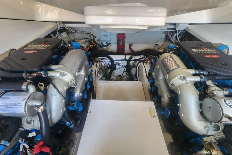 Slide: The Image of Engine room of 2014 Tiara Yachts 3100 Coronet with Crusader engines. - 22