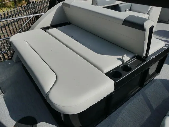 Slide: The Image of 2026 Godfrey Pontoons Sweetwater 2486 SFL seating area with cup holders. - 5