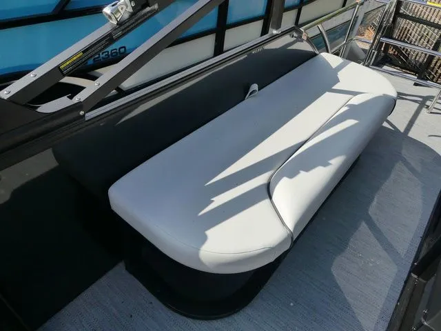 Slide: The Image of Interior of 2026 Godfrey Pontoons Sweetwater 2486 SFL with white seating. - 6