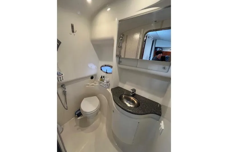 Slide: The Image of Bathroom interior of 2005 Formula 37 Performance Cruiser with sink and toilet. - 65