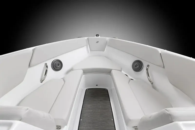 Slide: The Image of Manufacturer Provided Image: Interior view of 2026 Four Winns H1 Freedom boat, featuring sleek seating and modern design. - 2