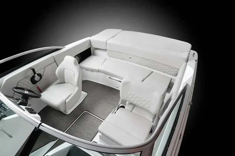 Slide: The Image of Manufacturer Provided Image: 2026 Four Winns H1 Freedom boat interior with white seating and modern design. - 3