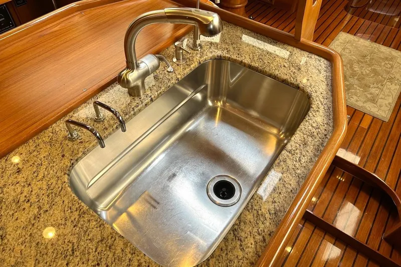 Slide: The Image of Luxury yacht kitchen sink with granite countertop, Hylas 56, 2012 model. - 27