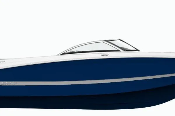 The Image of 2026 Four Winns HD2 boat with sleek blue and white design, side view. - 1