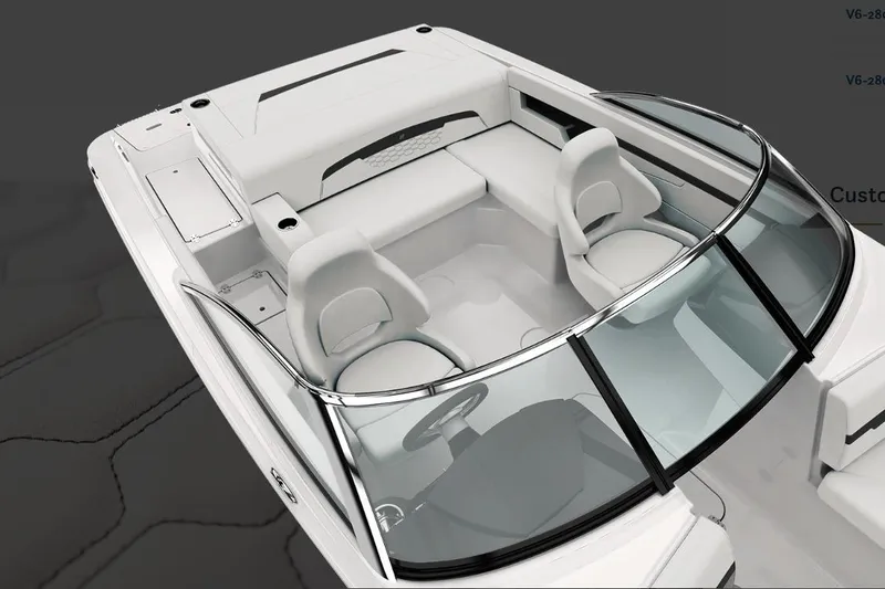 Slide: The Image of 2026 Four Winns HD2 boat interior with sleek seating and modern design. - 3