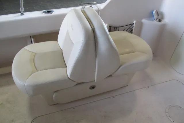 Slide: The Image of 2009 Grady-White Tournament 205 boat seat, white upholstery, dual seating arrangement. - 8