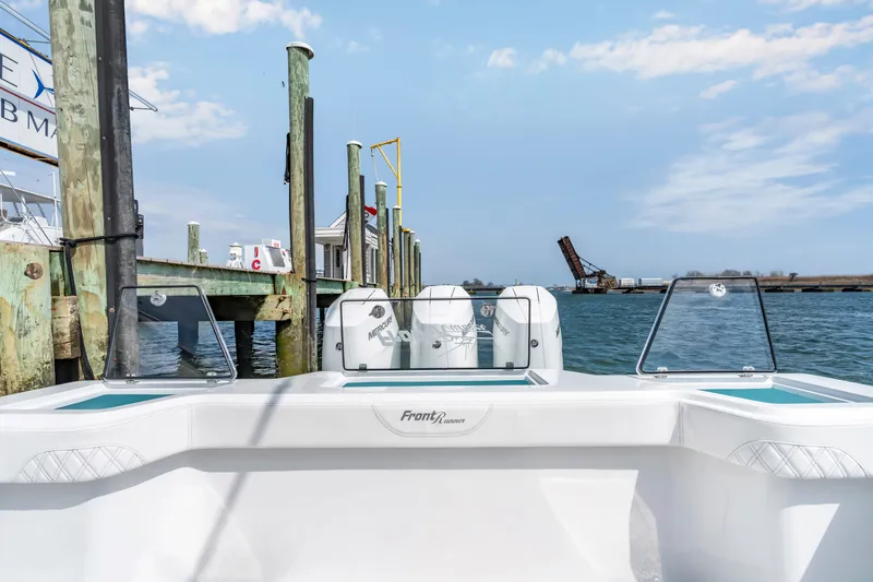 Slide: The Image of Front Runner 39 Center Console boat at dock, 2026 model. - 17