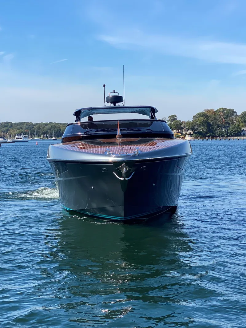 Slide: The Image of 2021 Riva Dolceriva 48 luxury yacht on calm water. - 4