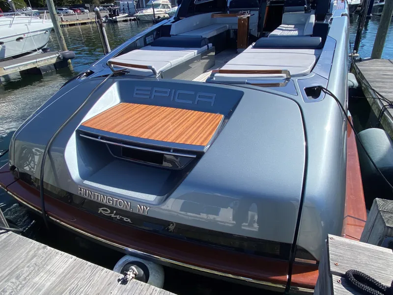 Slide: The Image of 2021 Riva Dolceriva 48 luxury yacht docked in Huntington, NY. - 6