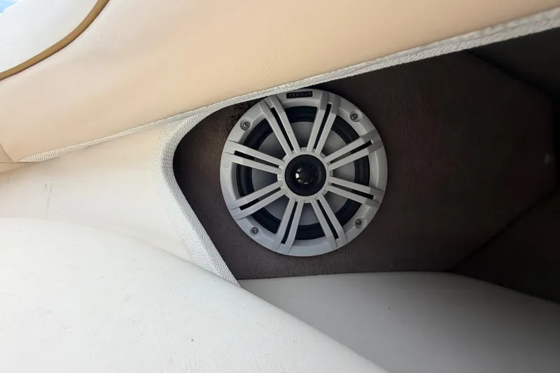 Slide: The Image of Speaker installed in 2002 Sea Ray 290 Bowrider boat interior. - 27