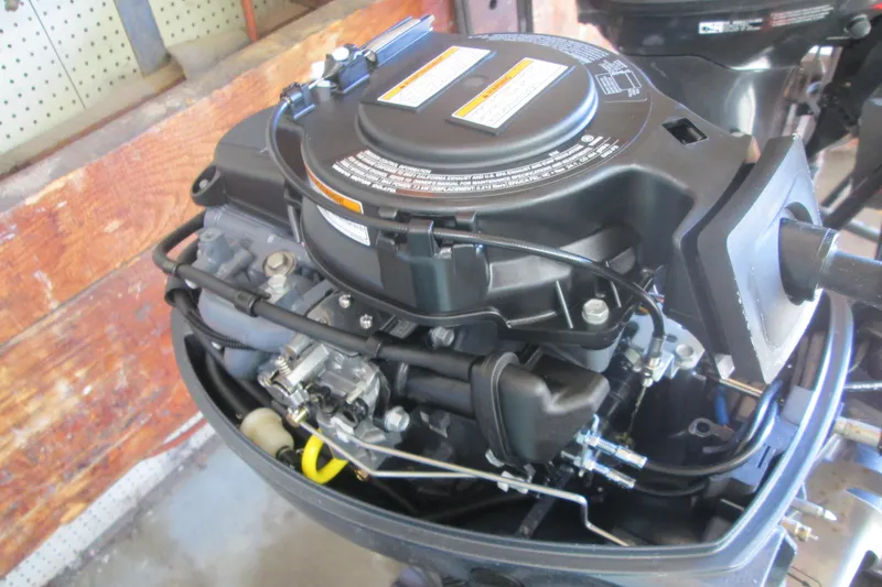 Slide: The Image of 2023 Zodiac Cadet 310 Alu outboard motor, detailed engine view. - 6