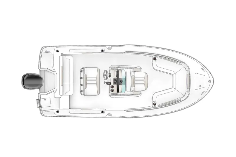 Slide: The Image of Manufacturer Provided Image: Top view of 2025 Robalo R202 Explorer boat layout. - 25