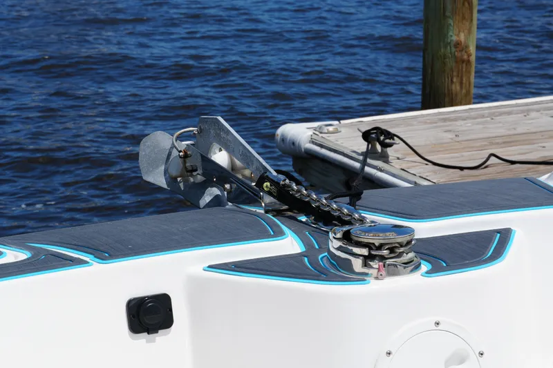 Slide: The Image of 2024 Twin Vee 240 GFX CC boat anchor detail by dockside. - 31
