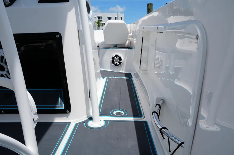 Slide: The Image of 2024 Twin Vee 240 GFX CC boat interior with sleek design and modern features. - 39