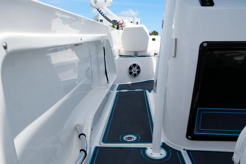 Slide: The Image of 2024 Twin Vee 240 GFX CC boat interior with sleek design and modern features. - 40